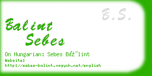 balint sebes business card